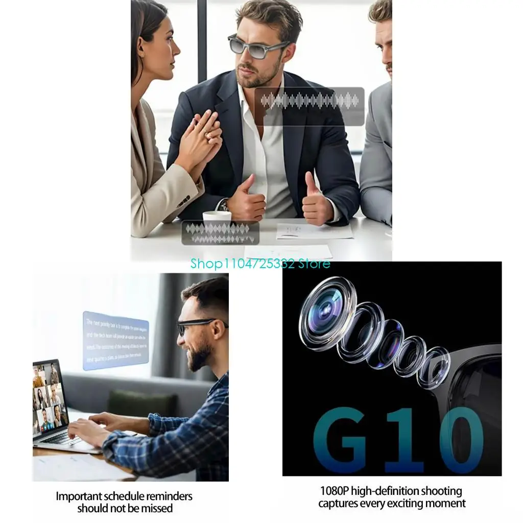 P5EA AI 파워 안경 음성, 인체공학적 ABS 프레임 무선 소형 안경 선물