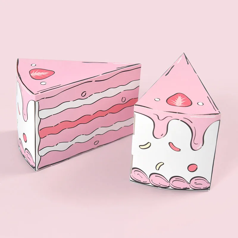 10/20Pcs Dreieckige Kuchen Geformt Papier Geschenk Box Cookie Süßigkeiten Baby Dusche Gefälligkeiten Behandeln Kinder Geburtstag Party Dessert verpackung Boxen – Detail 10
