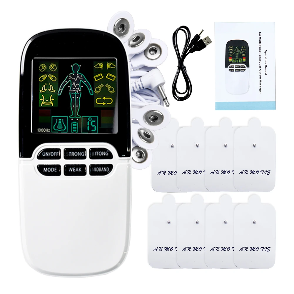 Ems Massager Tens Machine Electric Muscle Stimulator Low Frequency Therapy Device Relax Body Pain Relief Electrode Pads