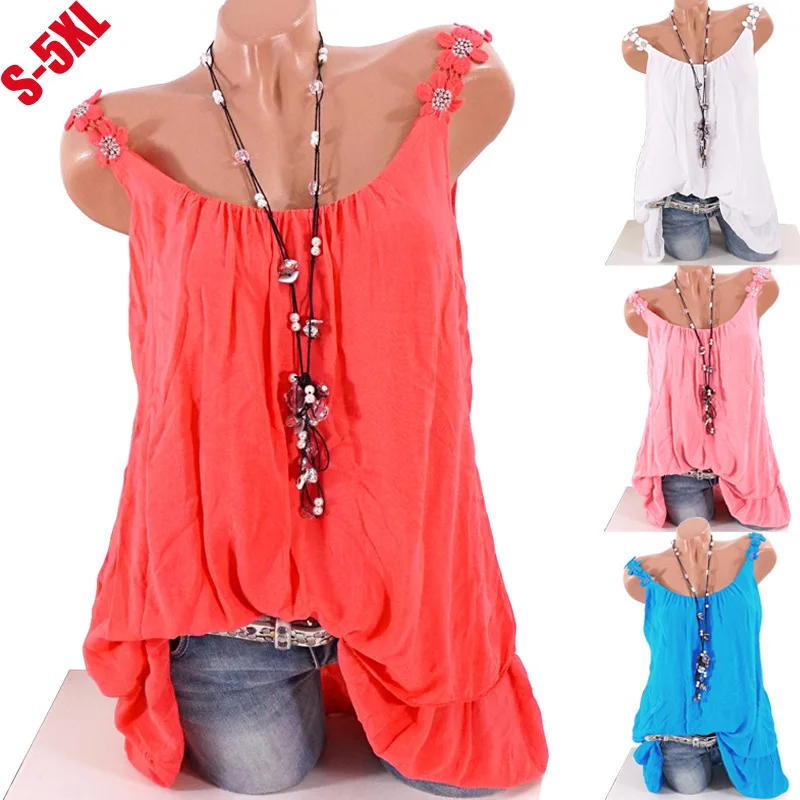 

Women Spring Summer Shirt Solid Color Sleeveless O Neck Sheath Casual Fashion Comfortable Sexy Elegant Regular Standard Shirt