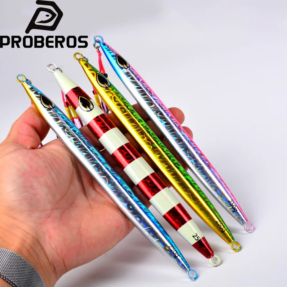 Proberos 3D Bionic Fish Eye Künstlicher Angelköder 120-300g Schnell sinkender Metall-Eisenplattenköder 1 Stück Bass Salzwasser Jigging-Köder