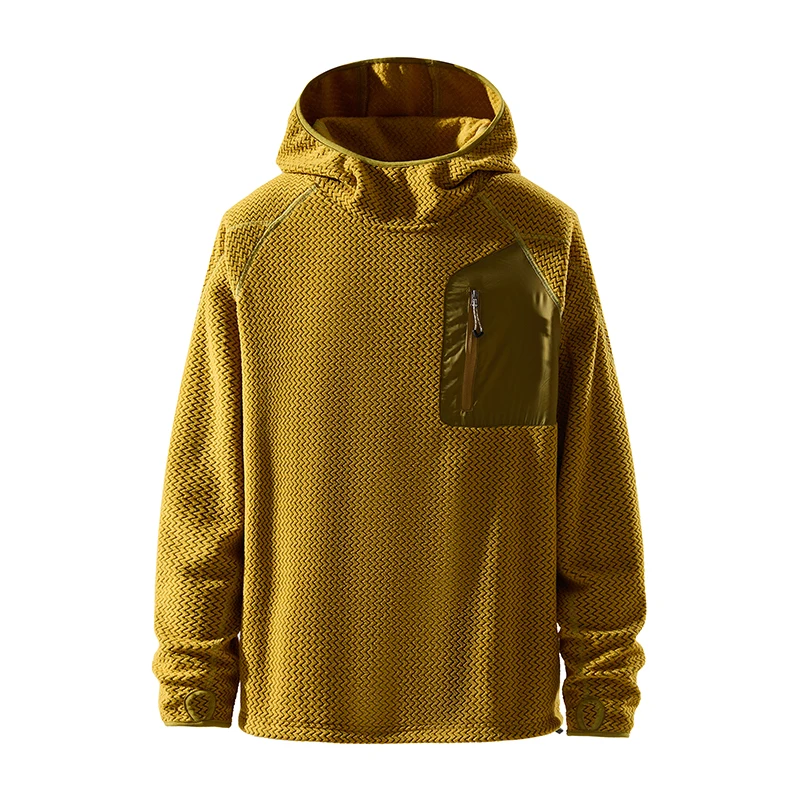 

Унисекс уличный флисовый пуловер с фирменным волнистым узором, рубашка с длинными рукавами и половиной молнии, мужская флисовая и футболка, толстовка с круглым вырезом