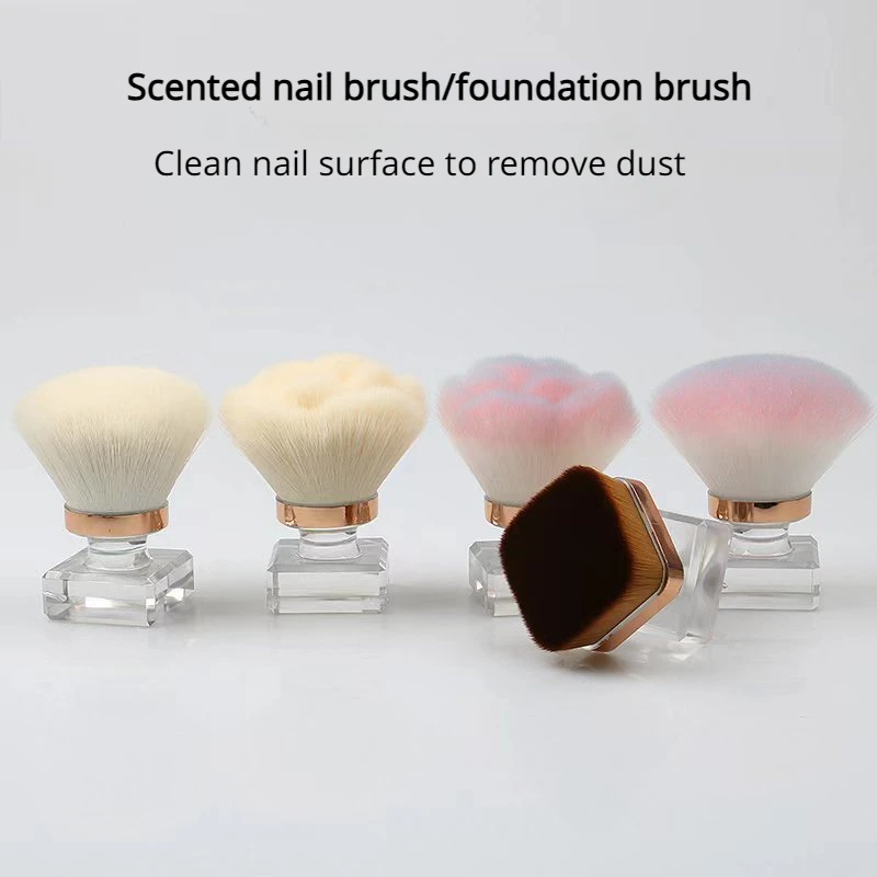 

Portable Mushroom Head Acrylic Nails Dust Brush Foundation Brush Clear Crystal Base Nails Cleaner Brush Manicure Tools