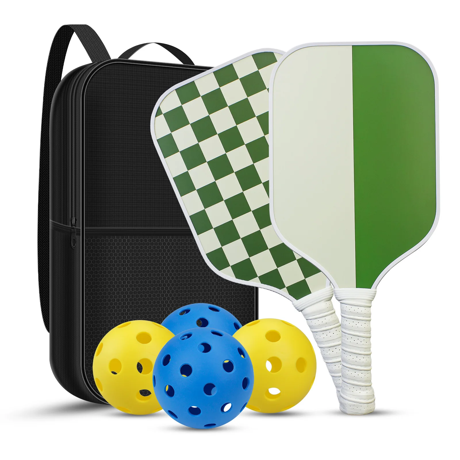 

SONGYI Pickleball Paddles Set with 4 Ball Fiberglass Surface Lightweight Durable Non-Slip Comfort Grip Precise Ball Control