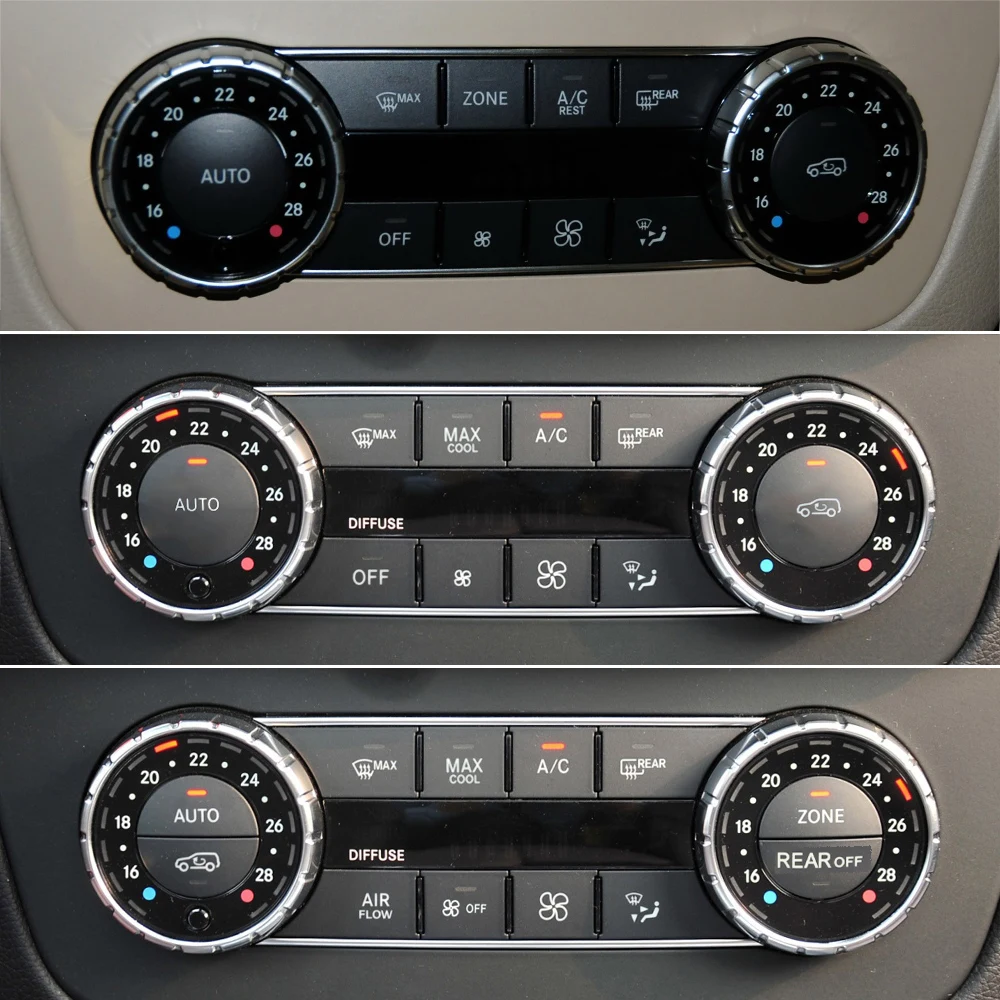 Front Console AC Heater Climate Control Switch Button Covers Replacement For Mercedes BENZ C GLK Class W204 X204 C300 C350 C63