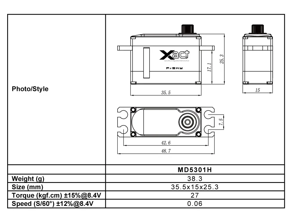 FrSky Corelss Xact 5300-Serie Servo MIDI HV 8,4 V verfügbar MD5301H für RC Fix Wing Flugzeug Hubschrauber Auto Modell Zubehör