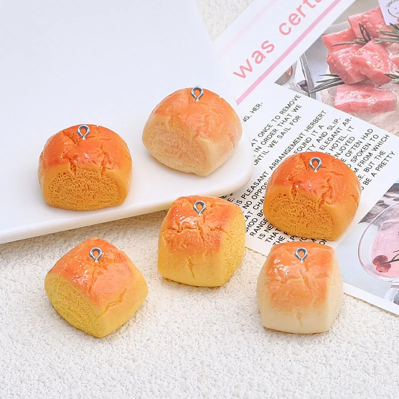 10Pcs Resin 3D Bread Charms Pendants For Jewelry Making DIY Handmade Earring Necklace Bracelet Decoration Accessories