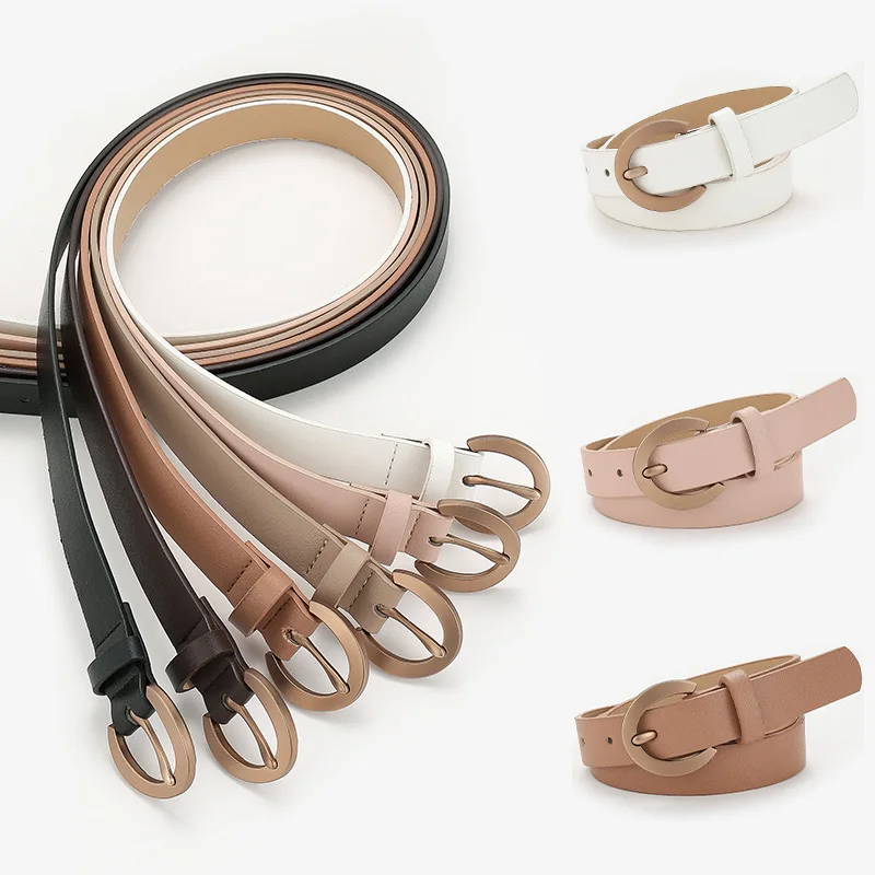 

Korean Version of The Belt Female Fashion Alloy Pin Buckle Simple Decorative Shirt Dress Belt Casual Jeans Belt Female