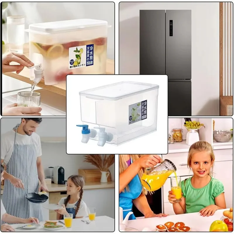 

SEWS-5,2 л большой емкости фонтан для воды, диспенсер для молочных напитков, защита от разливов, кувшин с краном в холодильнике, фруктовый сок