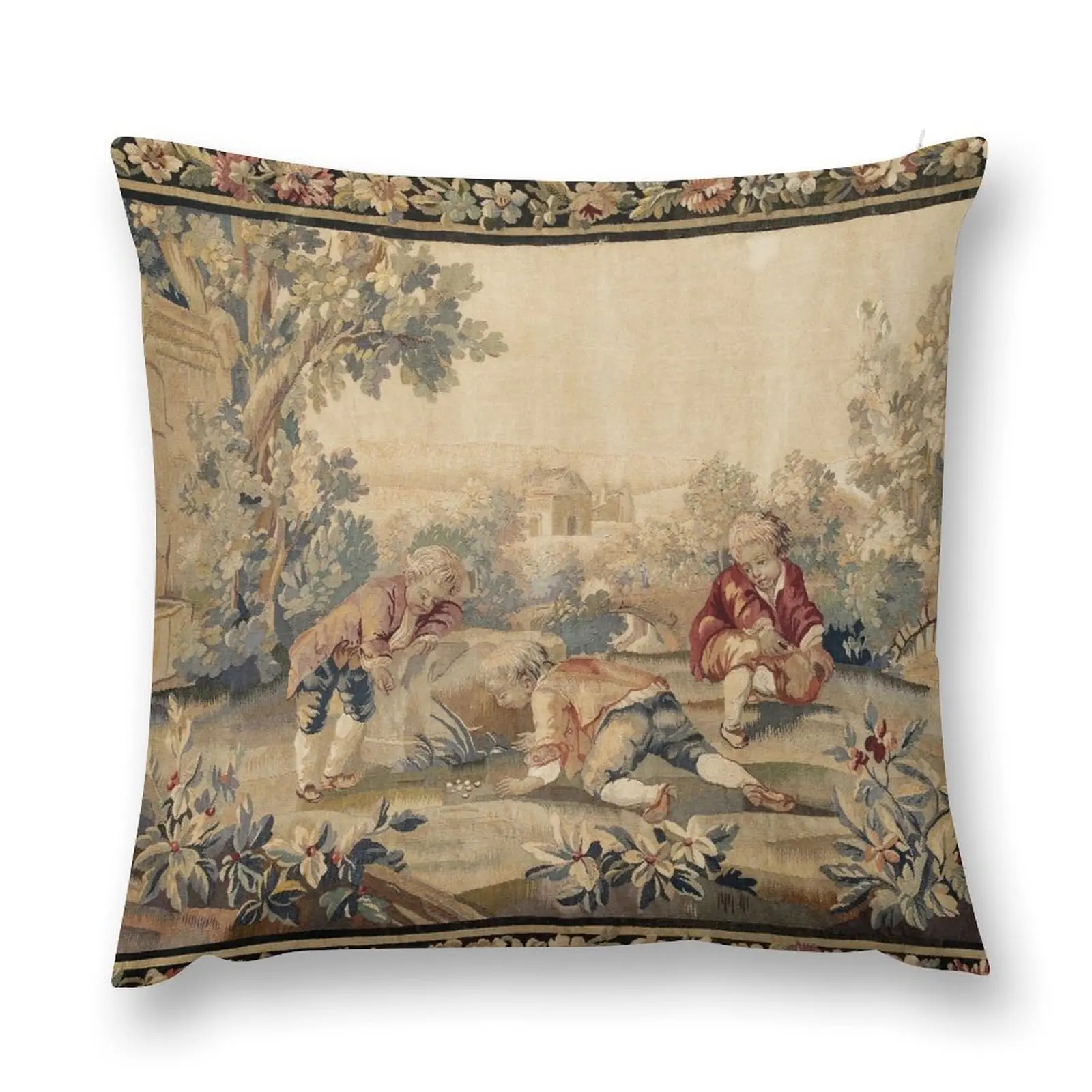 

Aubusson Antique French Tapestry Print Throw Pillow Pillow Covers Decorative Pillowcases Cushion Covers Sofa pillow