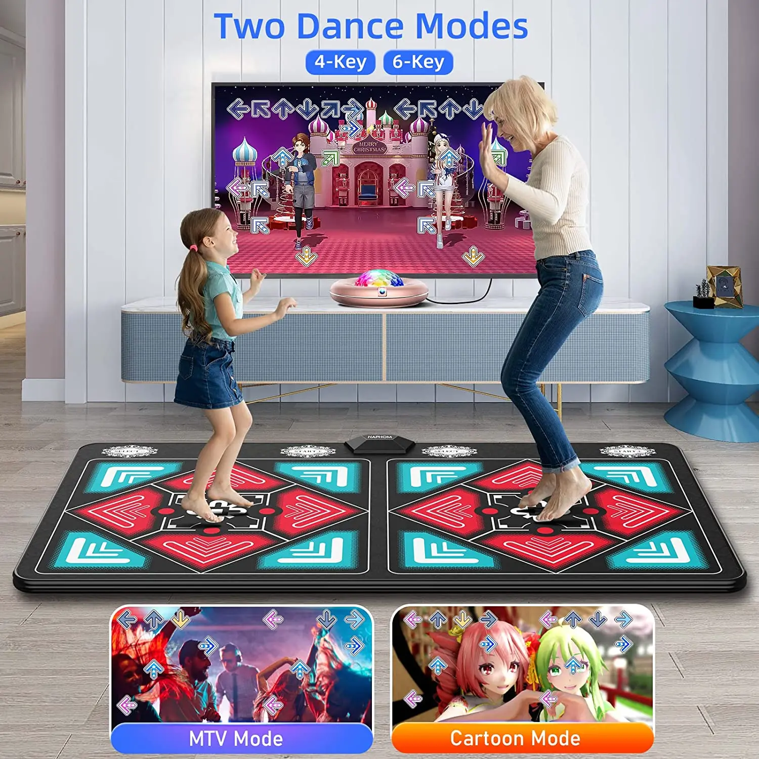 Dance Mat Game for TV / PC Motion Sensing Game Family Sport with Wireless handle Controller for Adult Kids Non-Slip Yoga Pad