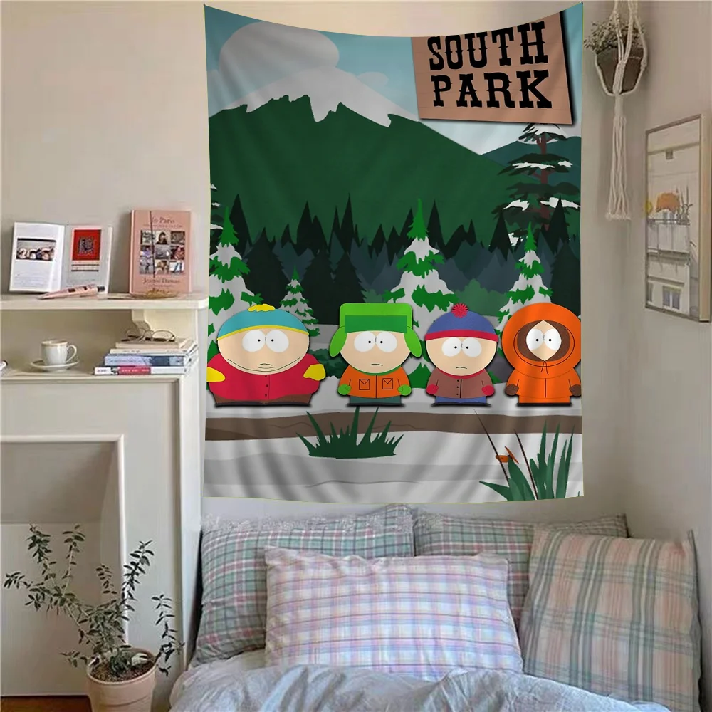 Cartoon S-South Cute P-Park Wall Tapestry Hanging Tarot Hippie Wall Rugs Dorm Wall Hanging Sheets