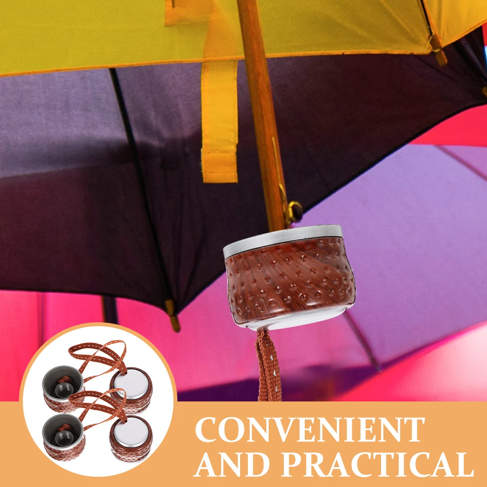 

4pcs Umbrella Handle Grip Replacement Silver Brown Half Penetrate Durable Plastic Sun Rain Repair Accessories