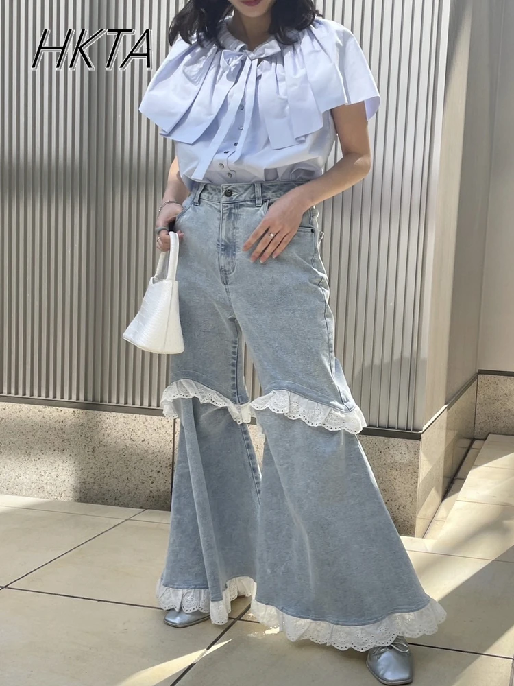 

Original Japanese Niche Designer Shirt Women Blouse Top Summer New Small Cape Bow Strap Large Lapel White Shirts Camisa Feminina