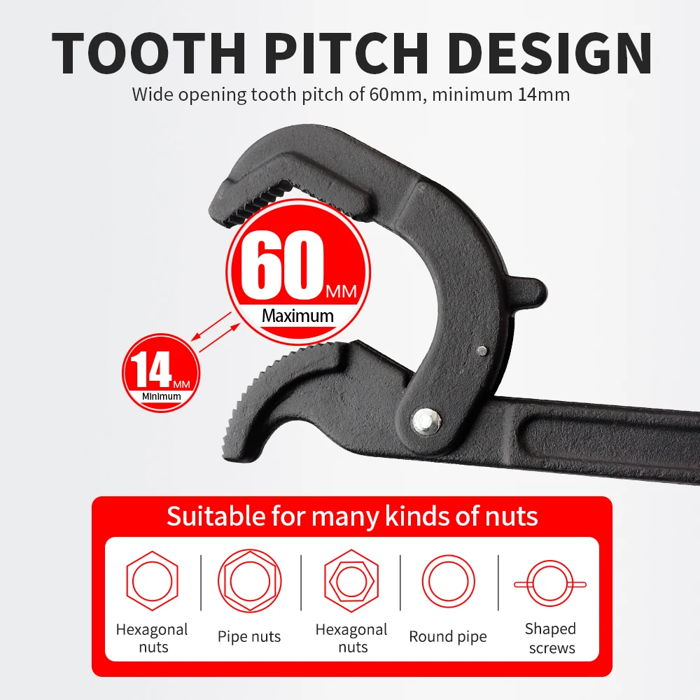 Onnfang-ユニバーサル多機能レンチ,6〜60mm,家庭用,修理用,レンチ,手動工具,調整可能,ユニバーサル