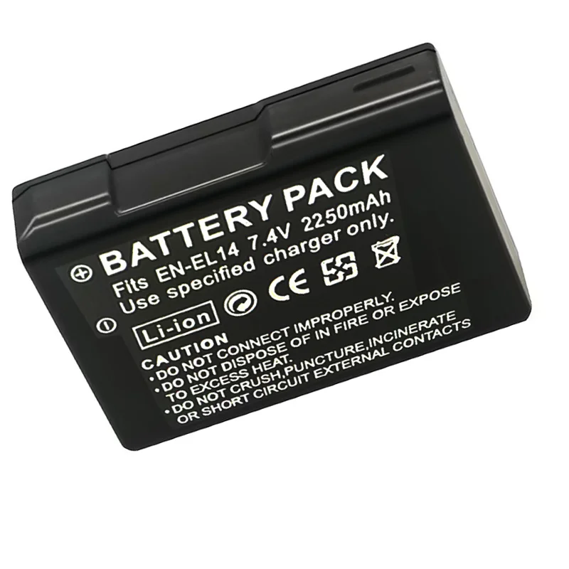 Batería de EN-EL14A de 2250MAH para Nikon, batería de EN-EL14 para D5500, D5600, D3400, D3500, D5100, D5200, D5300, D3100, D3200, D3300, COOLPIX