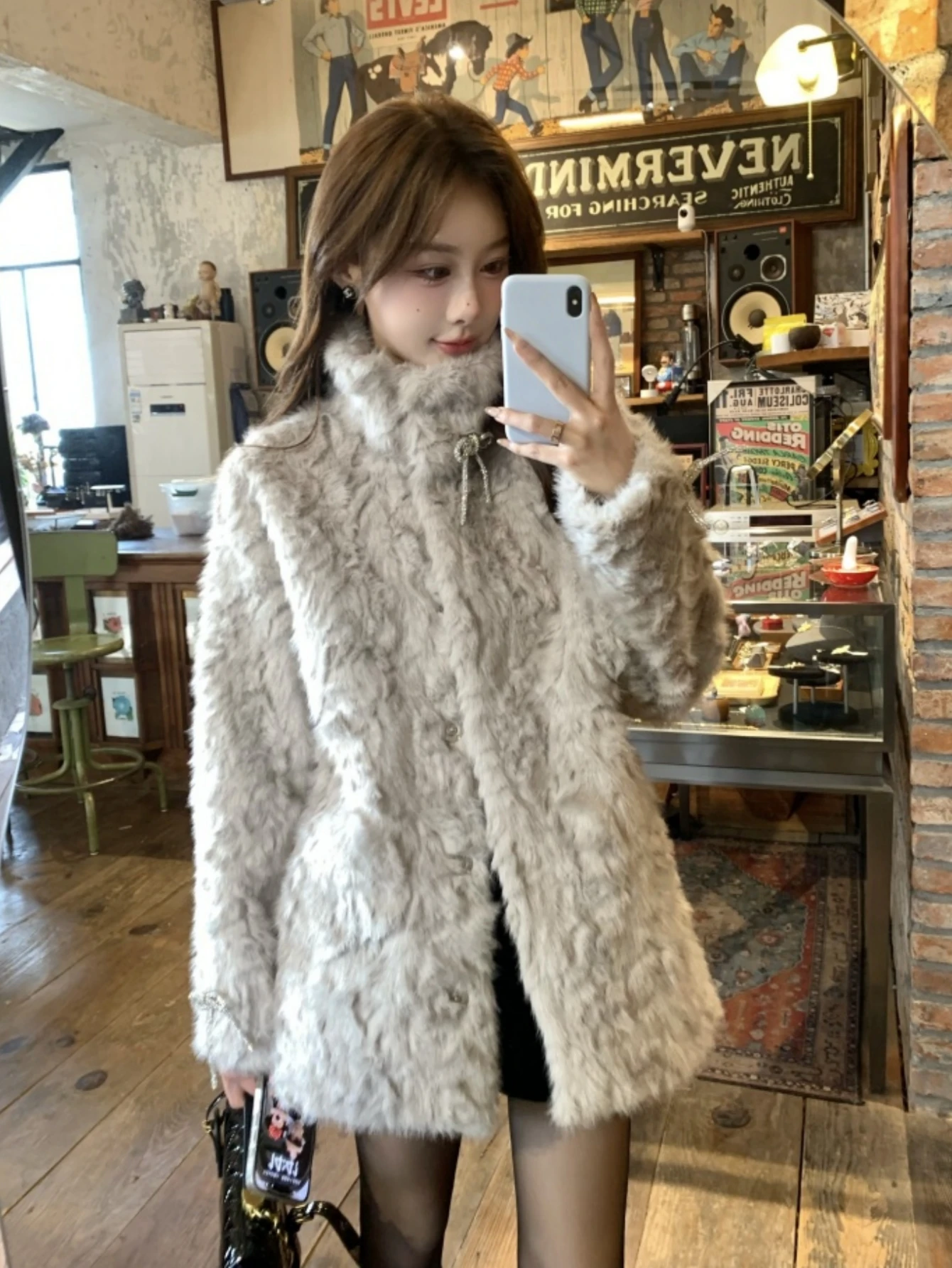 Cappotto da donna elegante e soffice in pelliccia sintetica autunno inverno dolce e carino fiocchi festa di compleanno cappotto da ballo abiti natalizi di Halloween