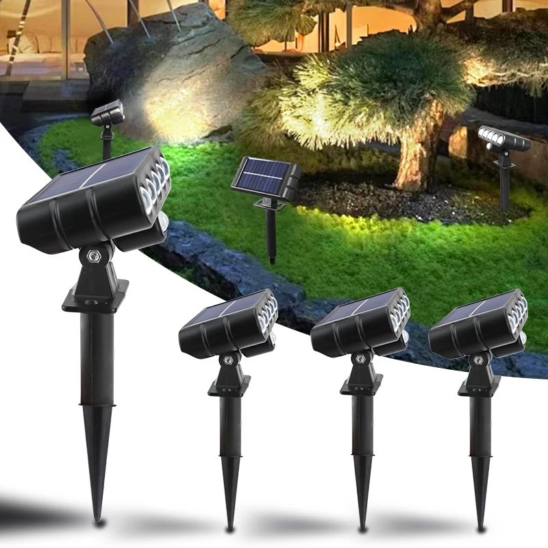 

5 LED Solar Spot Lights Outdoor Waterproof Solar Landscape Lights With Motion Sensor Lawn Lamp for Garden Yard Palm Tree Porch