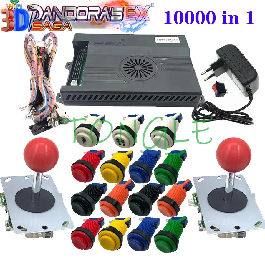 

3D Pandora Saga EX Box 10000 in 1 Wifi DIY Kit 2 Playes Arcade Game Cabinet 8 Way Joystick Switch Type Push Button With Tutorial