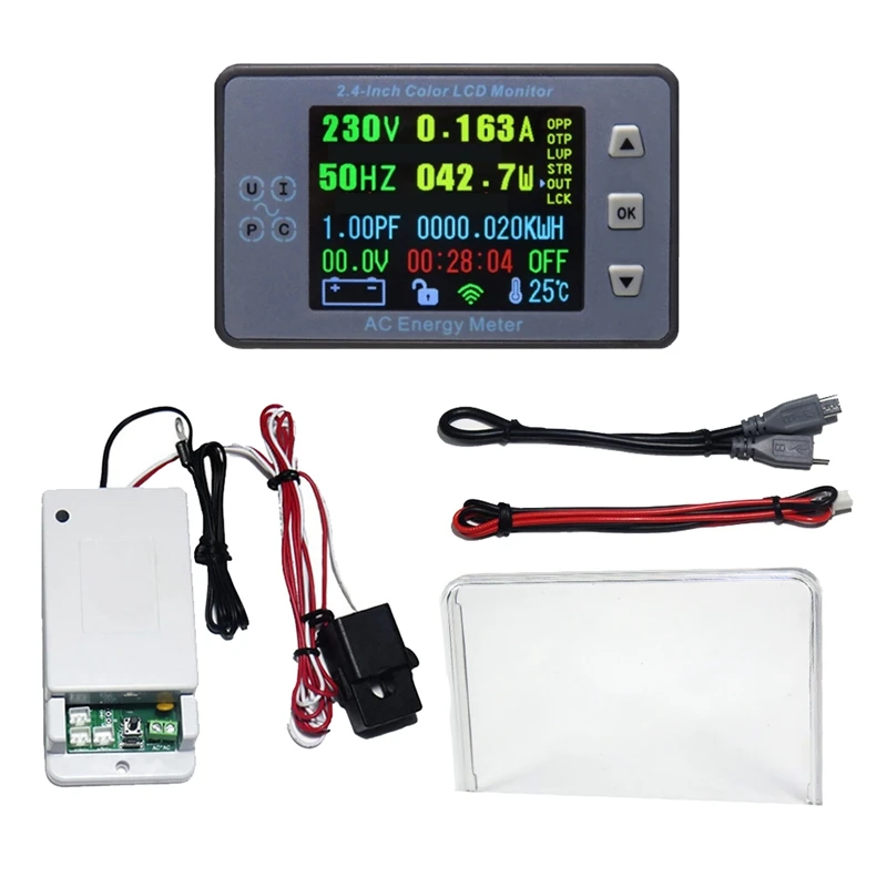 2.4 Inch Wireless Voltage Meter+Measuring Box+Case AC100A Car Battery Charging Coulometer Capacity Power Monitor Accessories