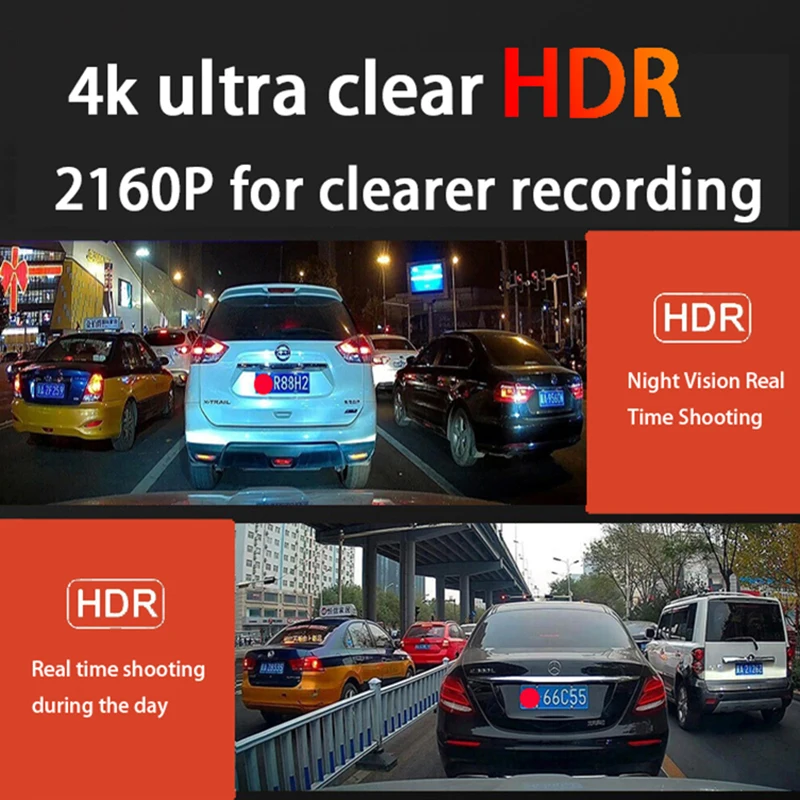 ZhuCamX-Enregistreur vidéo de voiture, vision nocturne UHD 4K 2160P DVR Dash Cam pour Baojun Yep E260S Yueye 2023 2024