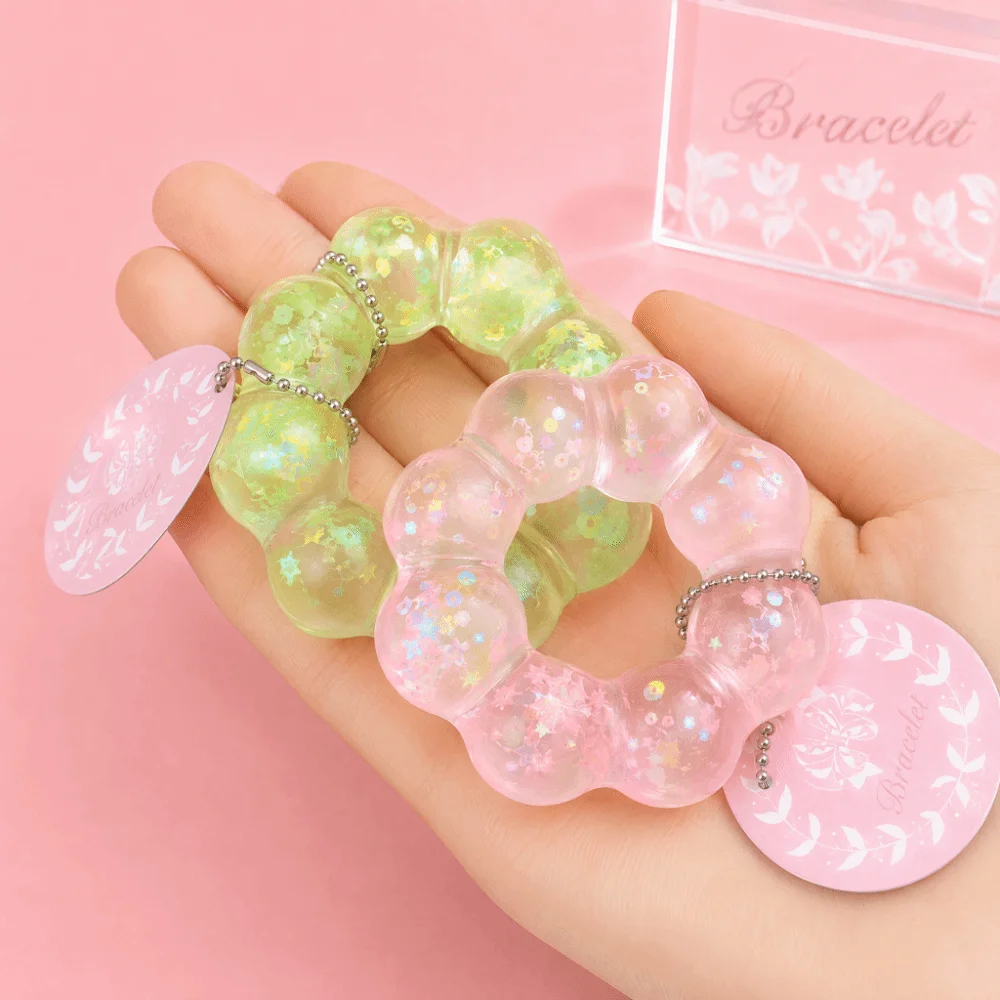 Sensory Funny Maltose Slow Rebound Bracelet Soft Sequin Donut Pinch Bracelet Portable Fidget Kids