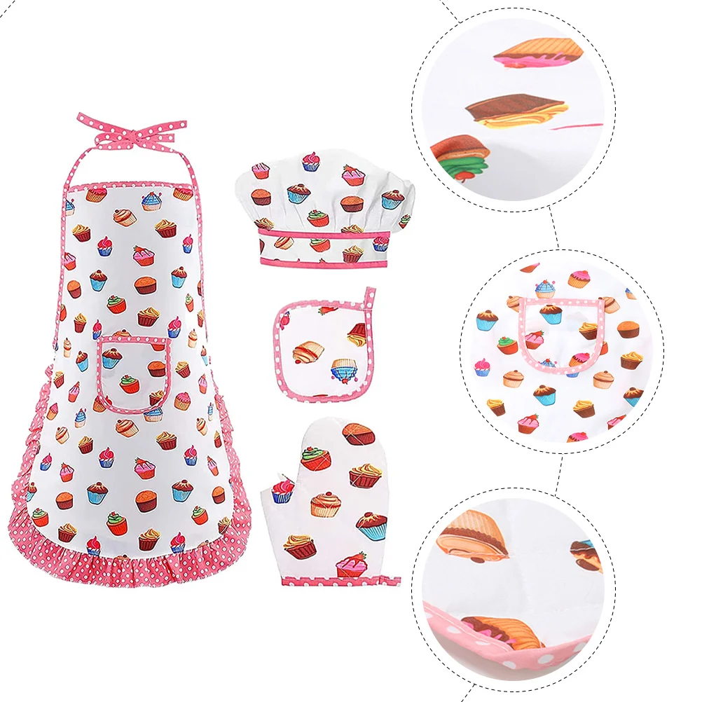 Boy Suit Children's Apron Kitchen Kids Toddler Cooking Girl Chef Kits White Hat Aprons