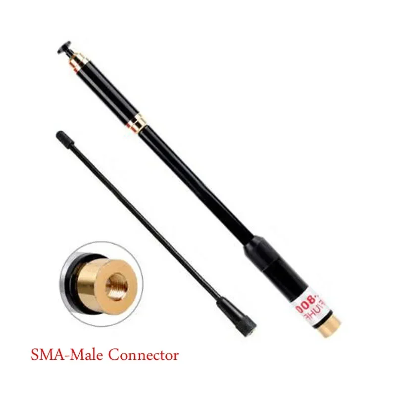 PRYME AL800 SMA-F 암, SMA 수, BNC 144, 430MHz, 듀얼 밴드 AL-800, 고이득 텔레스코픽 안테나, 켄우드 야에스 바오펑 라디오용