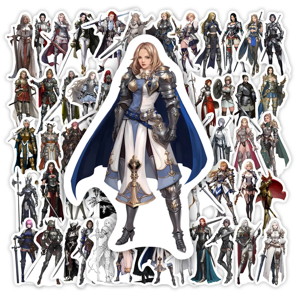 Cool Female Warrior Samurai Stickers Waterproof Vinyl Decals for DIY Gifts Scrapbooking Junk Journal Laptop Bottle Phone Decor