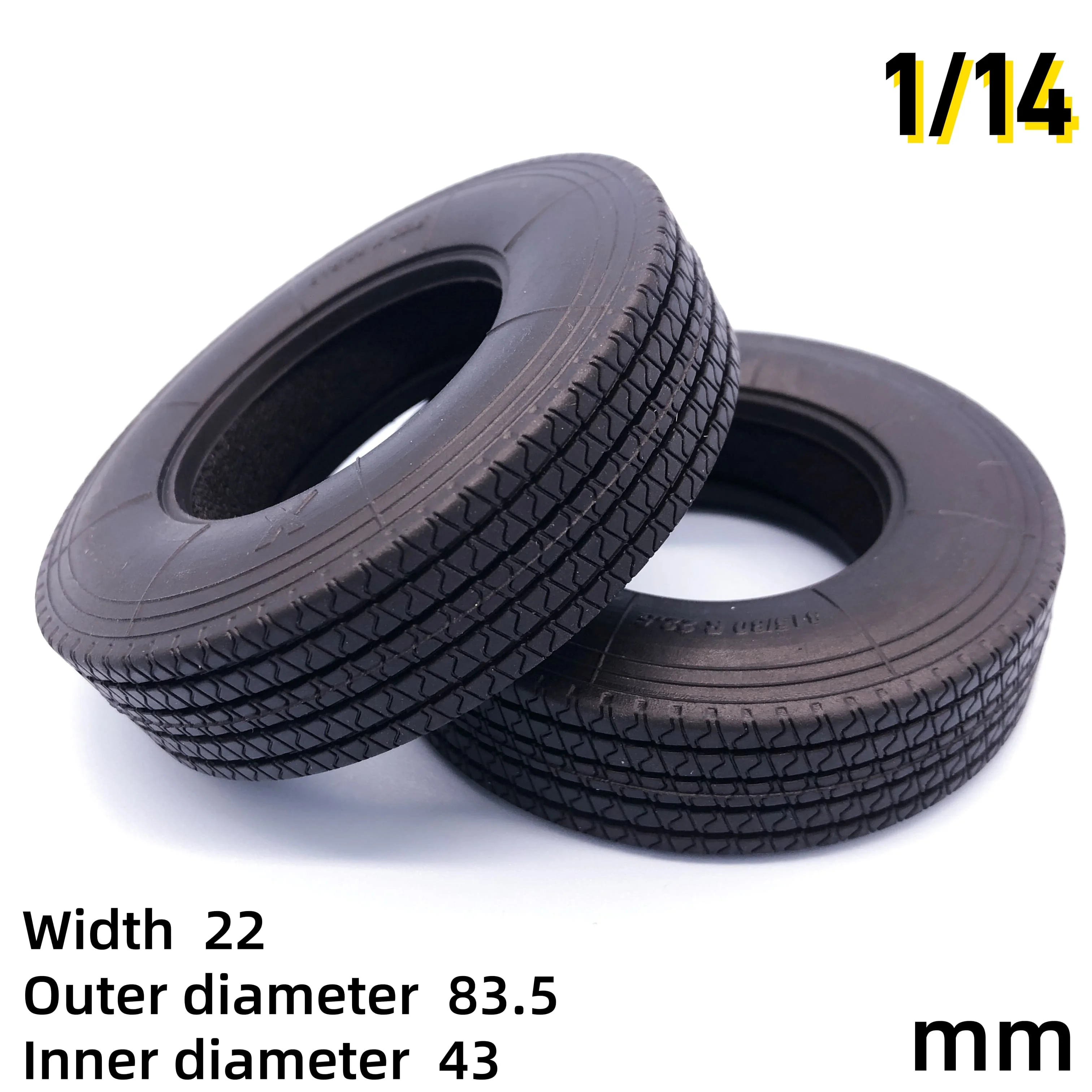 

1 Pair RC 22mm Tire High Quality Rubber Tires Tyre For Tamiya 1/14 Rc Truck Trailer Tipper Semi-trailer Truck RC Truck Accessory