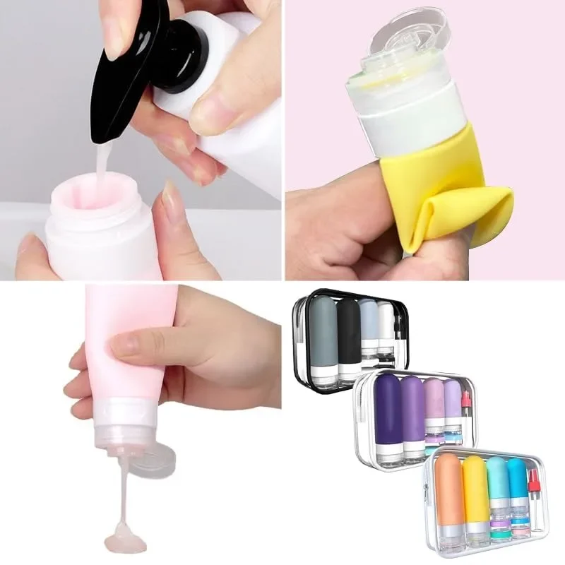 مجموعة زجاجات سفر مكونة من 16 قطعة، حاويات سيليكون قابلة للعصر مانعة للتسرب، مناسبة لمستلزمات النظافة والشامبو والغسول وجل الاستحمام #5