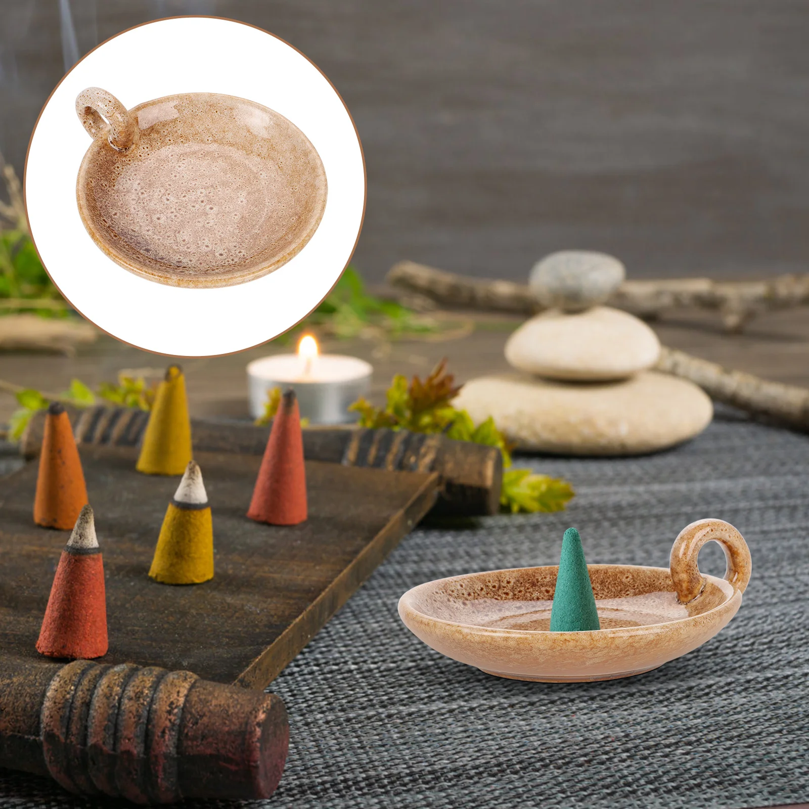 

Palo Santo Ceramic Incense Burner Holder for Sage Sticks Meditation Yoga Relaxation Home Aromatherapy Tray Modern Incense Holder