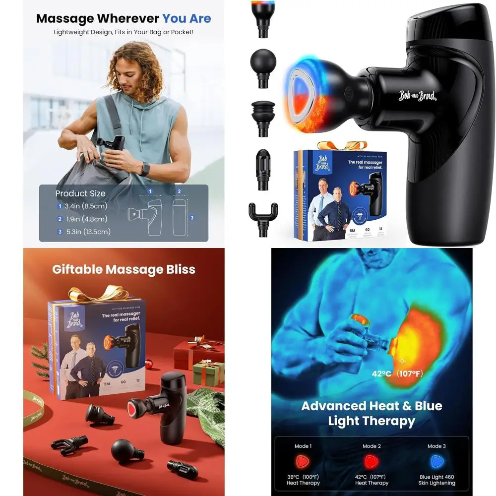 Heat-Enabled HSA-Approved Mini Massage Gun for Deep Tissue Relief - Portable, Quiet, Ultra-Lightweight