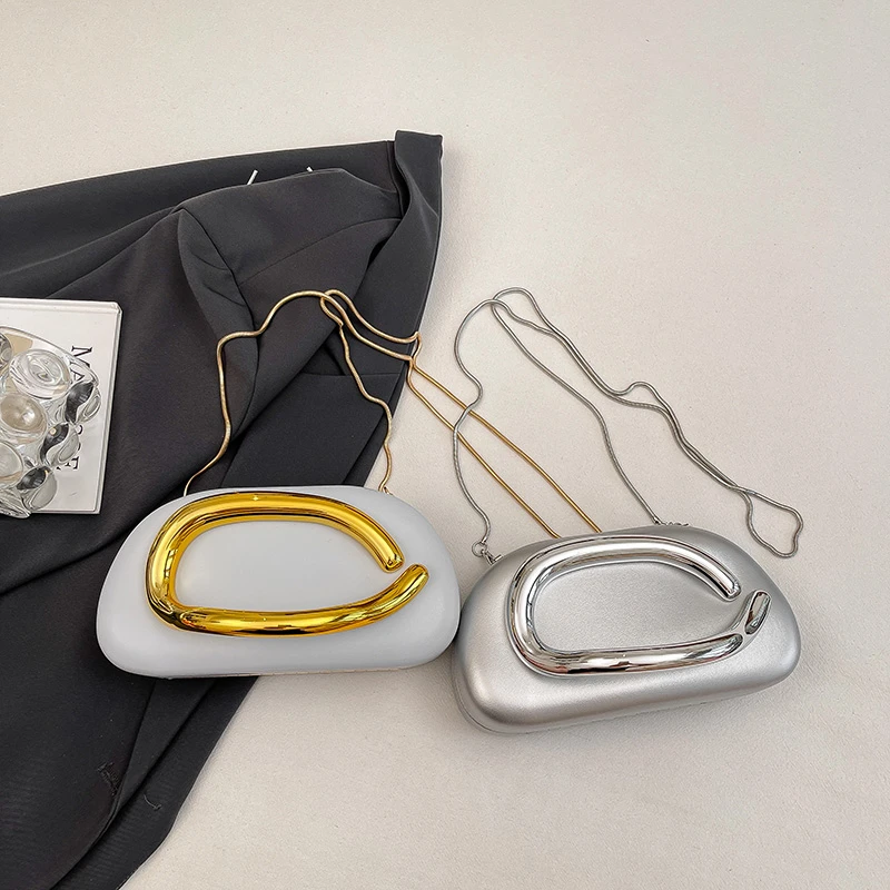 المرأة بولي Leather الجلود العصرية مخلب المحافظ بلون زخرفة المعادن مساء حقيبة باليد الكتف حقيبة صغيرة لحفل الزفاف #3