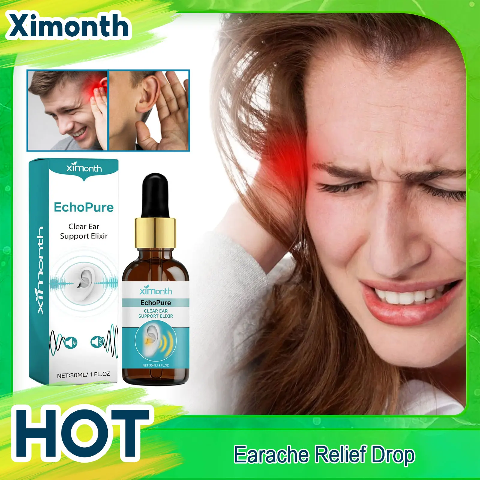 

Earache Relief Drop Treat Tinnitus Deafness Otitis Alleviate Ear Itching Anti Swelling Inflammation Ear Ringing Treatment Liquid