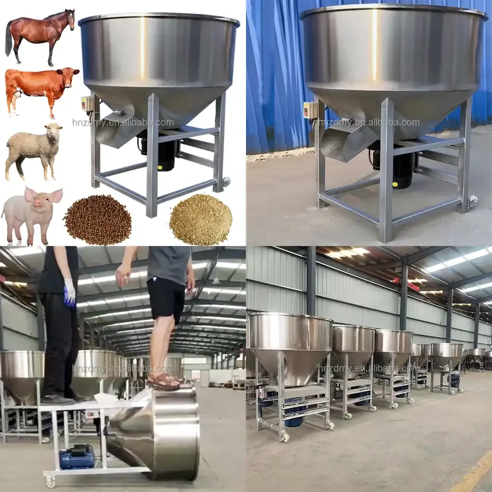 121 Multifunctional Home Small Stainless Steel Poultry Feed Mixing Processing Pulverizer Animal Feed Crushing and Mixing