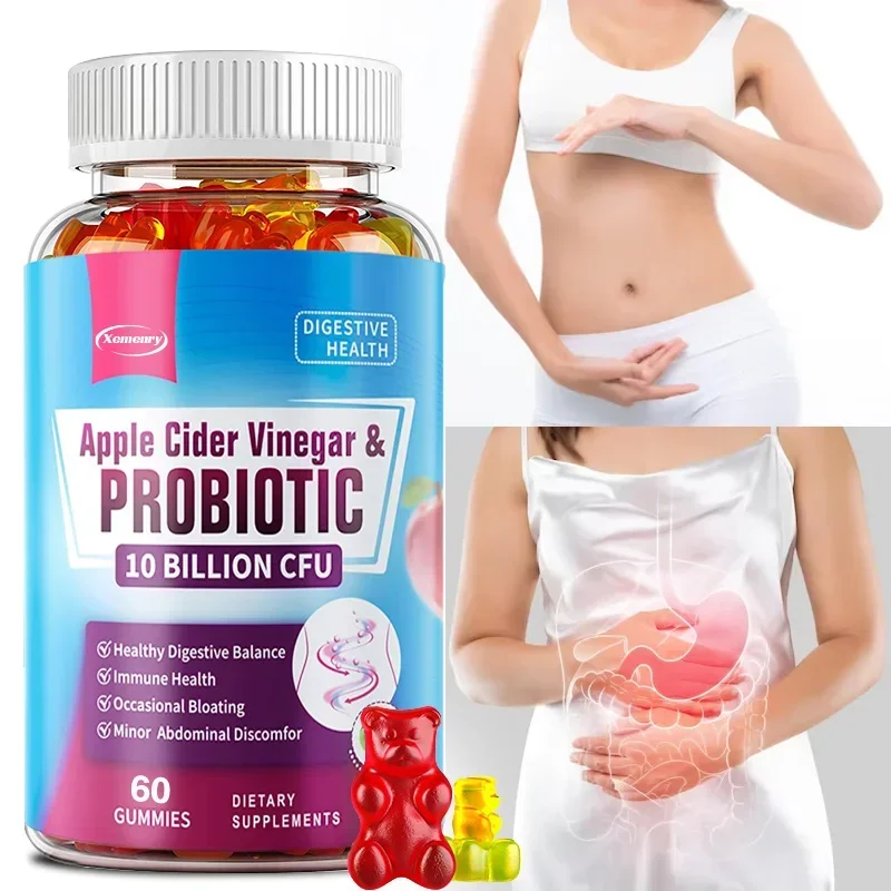 

Probiotic Gummies - Promotes Digestion & Gut Health, Relieves Bloating and Constipation, Immune System Health - 60 Capsules