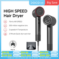 DOCO Hair Dryer High Speed 75m/s 200 million Negative Ions Hair Care 11000 Rpm Professional Lightweight Home Travel Gift