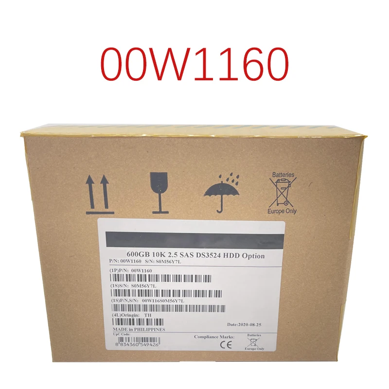 Nowy oryginalny w pudełku 1 rok gwarancji 00W1160 52216 600G 10K SAS DS3524