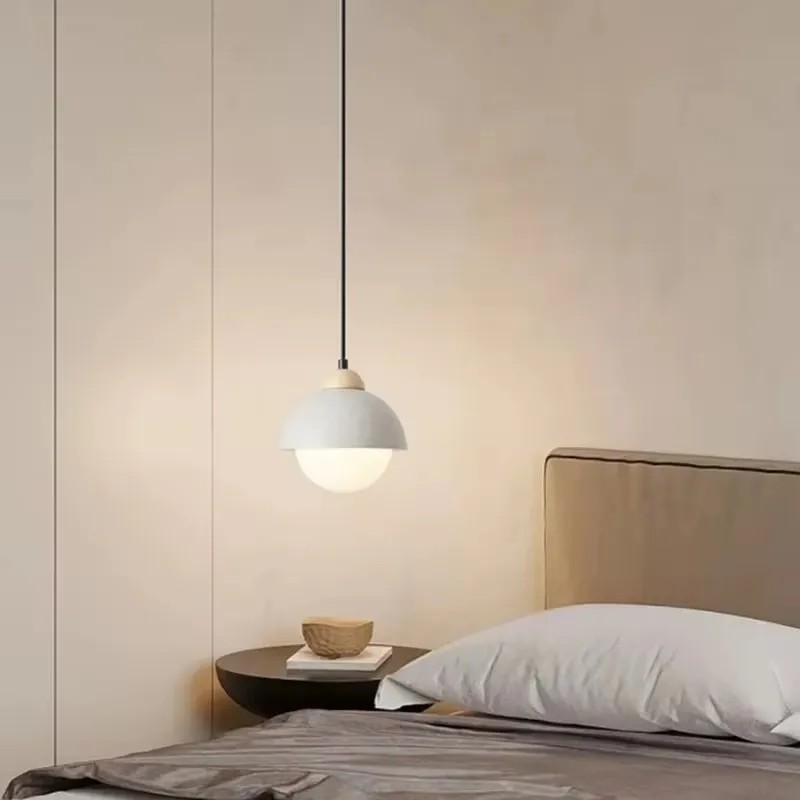 Wabi Sabi LED Szara Lampa Wisząca Salon Sypialnia Światło Jadalnia Korytarz Nordic Lime Hua Żyrandol Lampa Dekoracyjna