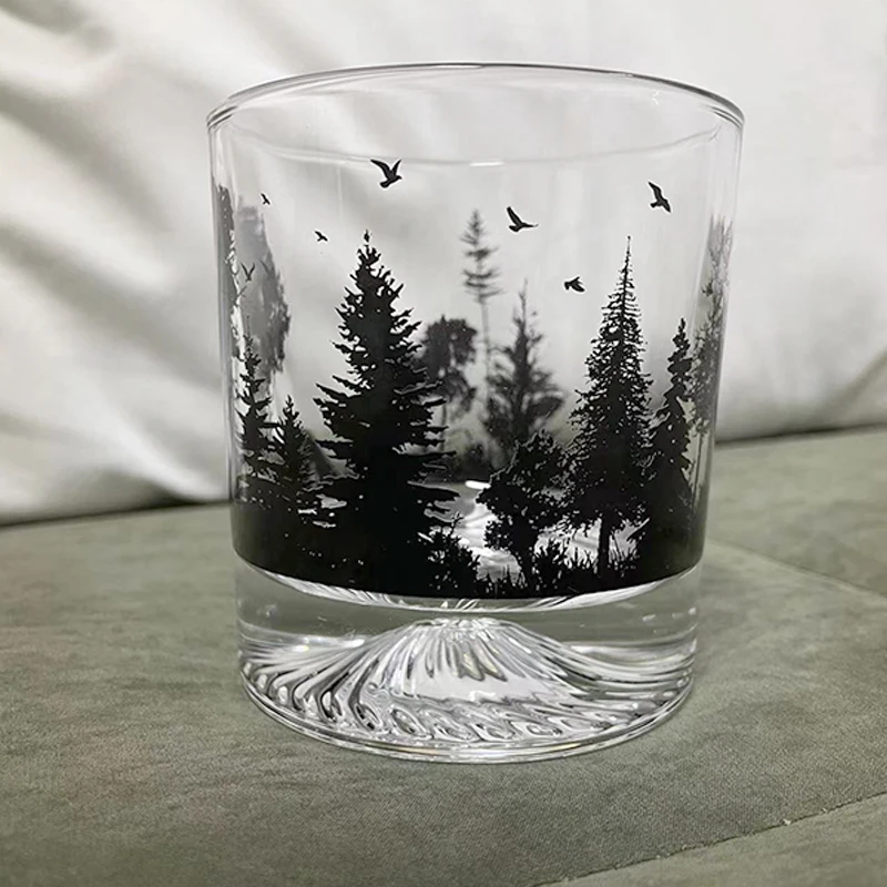 Iceberg-Creative Silhouette Wine Glass, Snow Mountain Cup, Thick Bottom Rock Cup, Christmas Gift, Whiskey Cup