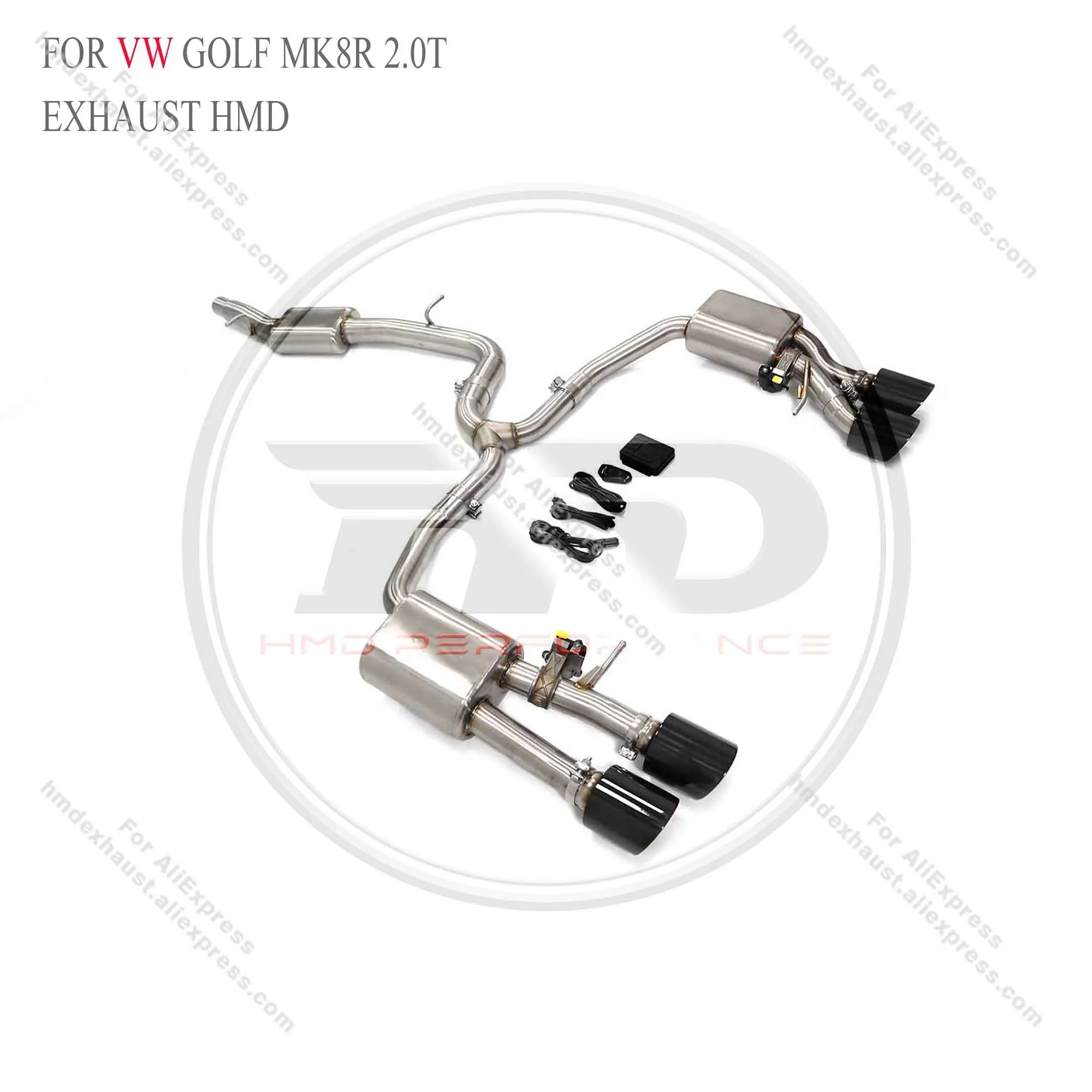 HMD Car Accessories Catback Exhaust Pipe For VW Golf MK8R 2.0T Auto Modification Valve Stainless Steel Muffler for Car