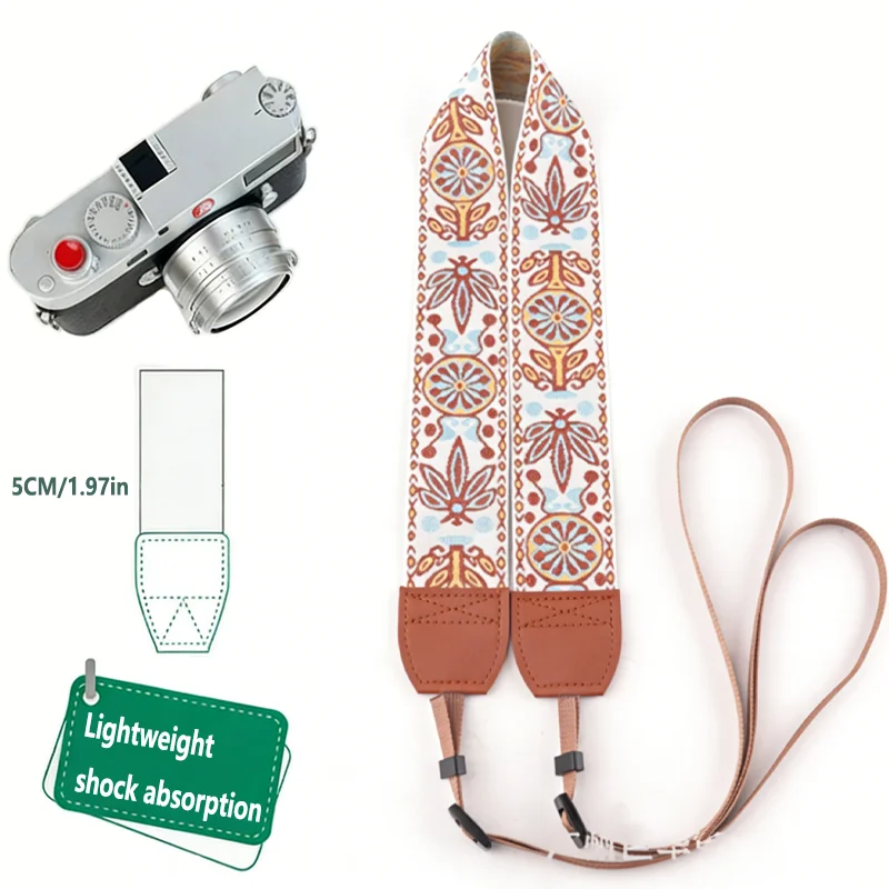 Portable Camera Strap Adjustable Cotton Leather Camera Shoulder Neck Strap Belt For Sony/ Nikon Camera Belt For DSLR Digital SLR