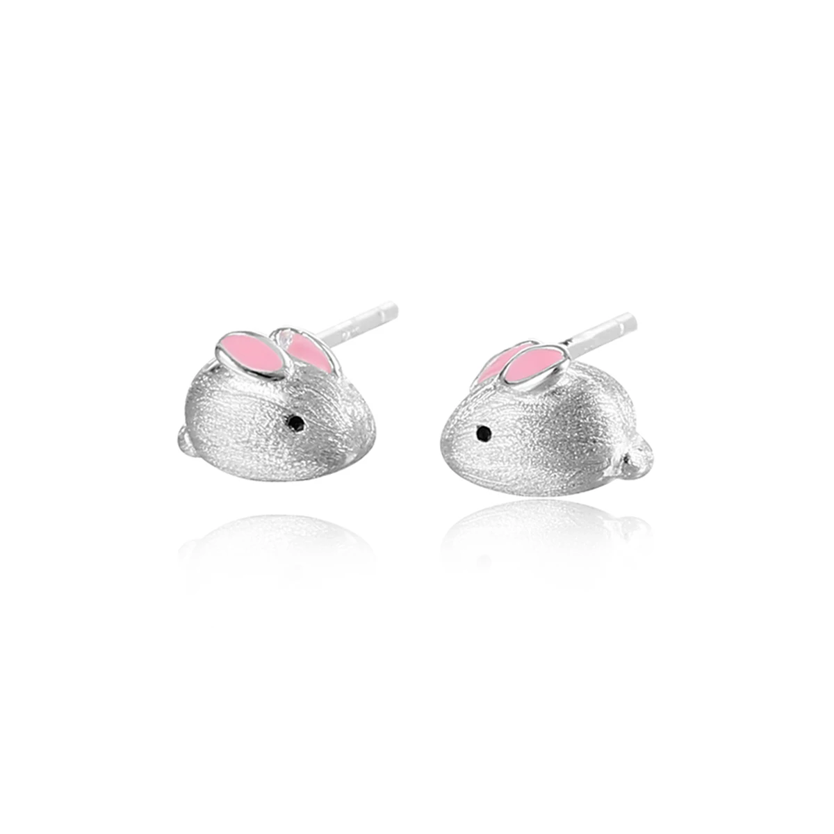 RYJU-Boucles d'oreilles lapin en argent regardé 925, boucles d'oreilles de travailleurs de la fête, accessoires minimalistes, bijoux de fête mignons, animal