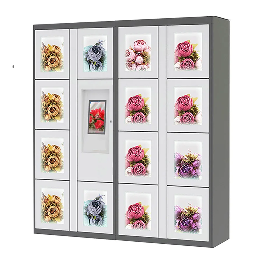 Fresh Cool Flowers Bouquets Lockers With Humidty And Temperature Control Automatic Self Flower Vending Cart