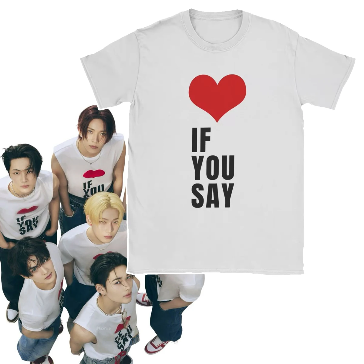Мужские футболки с надписью «Only If You Say Yes», забавная Корейская хлопковая одежда Kpop, футболка с коротким рукавом и круглым вырезом, Подарочная футболка