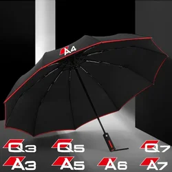 Car Automatic Folding Windproof Sunshade Umbrella For Audi A3 A4 A6 A5 A7 8P Q5 Q3 Q7 6B TT S3 S4 S5 RS Series Auto Accessories