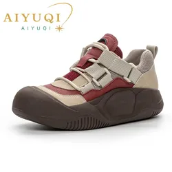 AIYUQI Women Sneakers Retro 2024 Spring New Non Slip  Women Vulcanized Shoes Genuine Leather Large Size 41 42 43 Women Shoes