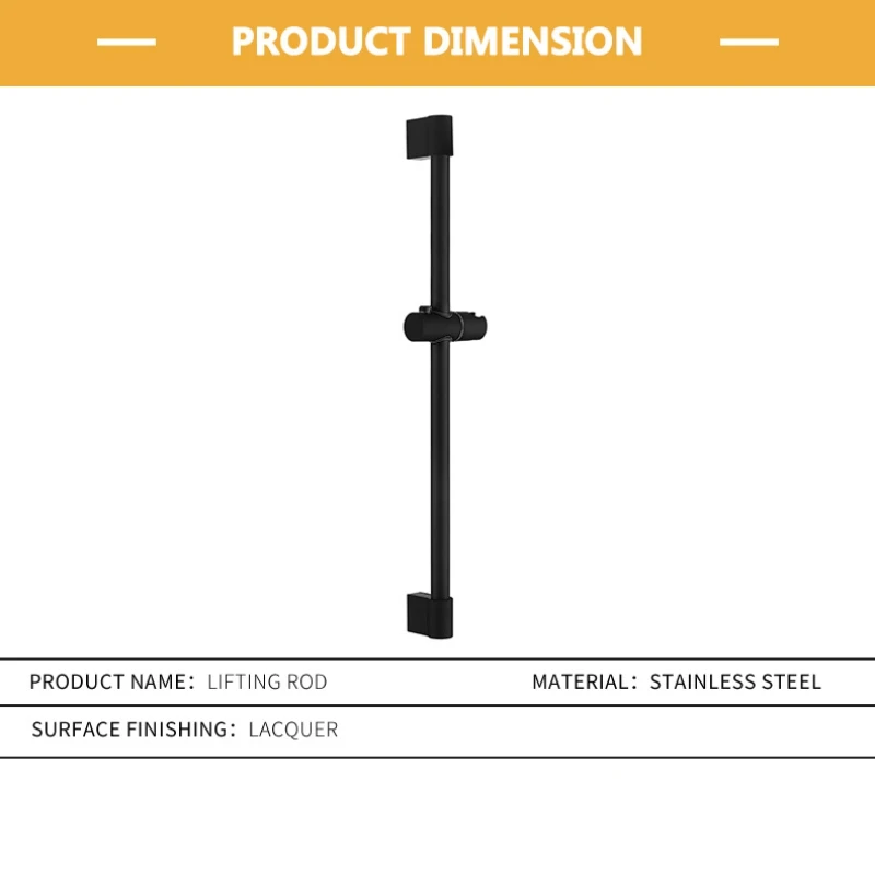 Wall Mounted Three Function Hand Held Shower With Free Lifting Rod  With Black Shower Head High Pressure Rain Sprayer Set