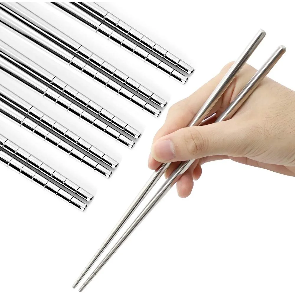 Lightweight Chopsticks Stainless Steel Chopsticks Reusable Easy to Use Nonslip Dishwasher Safe for Home Kitchen Hotel Restaurant
